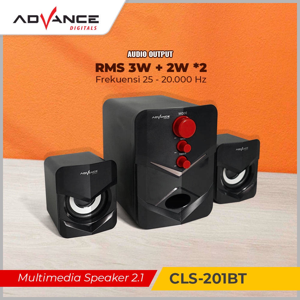 【READY STOCK】ADVANCE CLS-201BT Speaker Bluetooth USB Multimedia Aktif 2.1 Stereo Music Box Sub woofer Karaoke Garansi Resmi 1 tahun