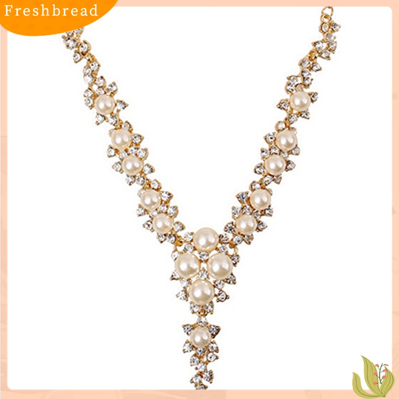 [TERLARIS]Women Fashion Clavicular Charms Faux Pearl Pendant Necklace Wedding Party Gift