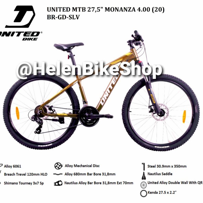 Sepeda Gunung 27,5 United Monanza 4.00 - Bronze, 27,5