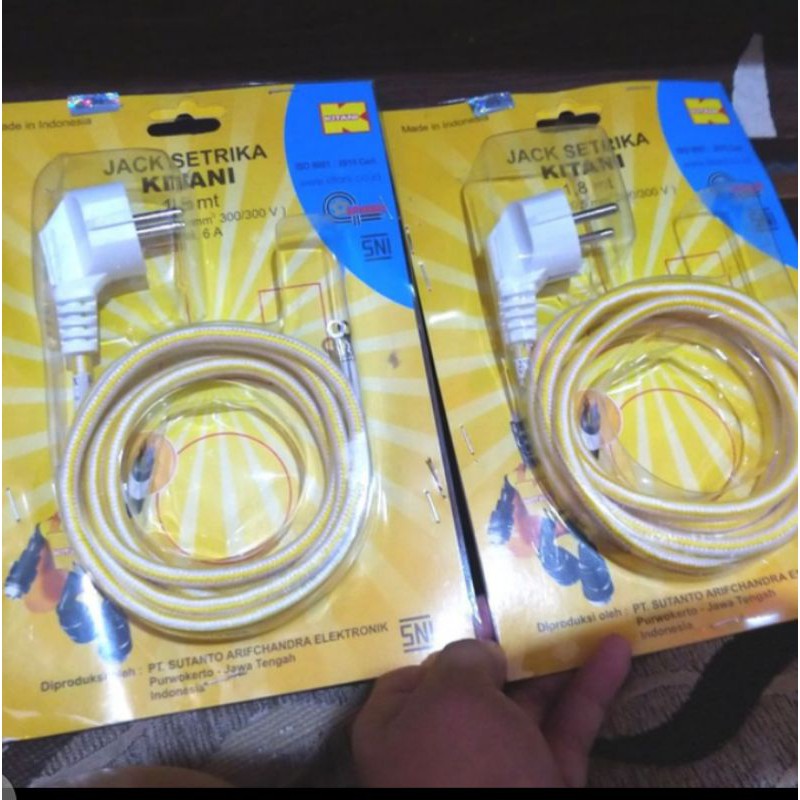 Kabel Setrika 1.8 Meter Kitani/KABEL SETRIKA / GOSOKAN ARDE ISI 2 SNI / Bagus KITANI 1.8m