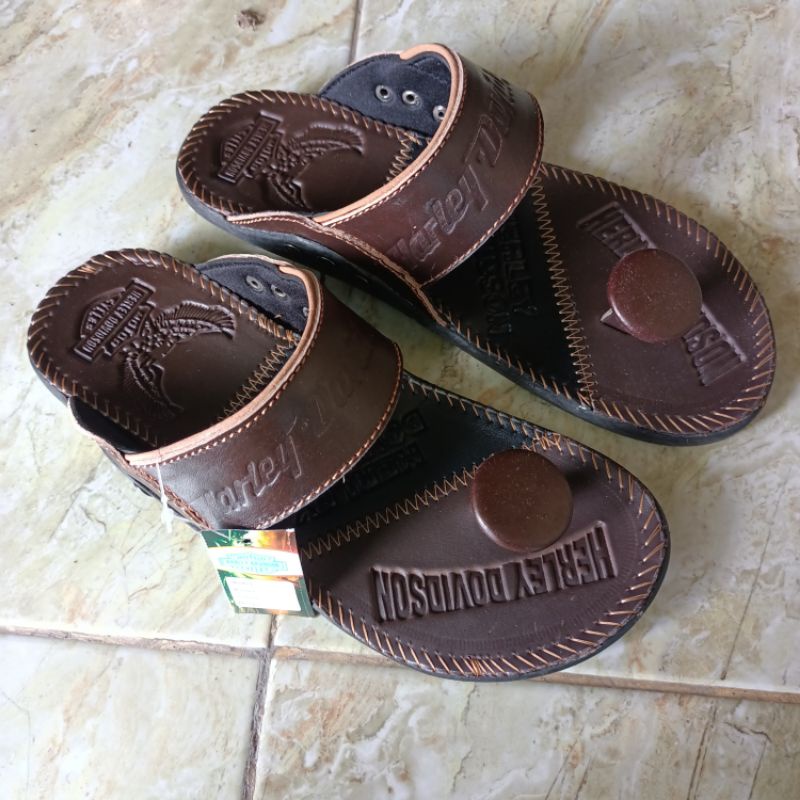 sandal kulit Harley sandal kulit asli pria nyaman dipakai