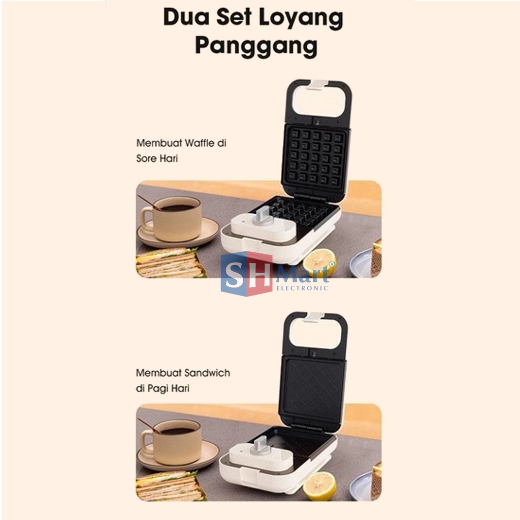 ALAT PEMBUAT WAFFLE ANTI LENGKET PEMANAS 2 SISI ANTI LICIN SW-WMS600 SAMONO