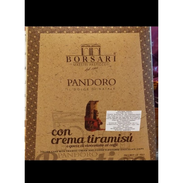 

borsari pandoro con Crema tiramisu 850gr kue cake