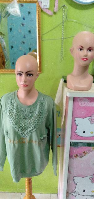 Patung / Manekin Torso Kepala Dewasa + Kaki Kayu / Besi