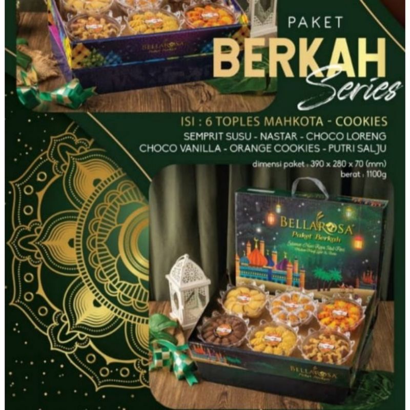

paket hampers kue kering idul fitri bella rosa isi 6 toples