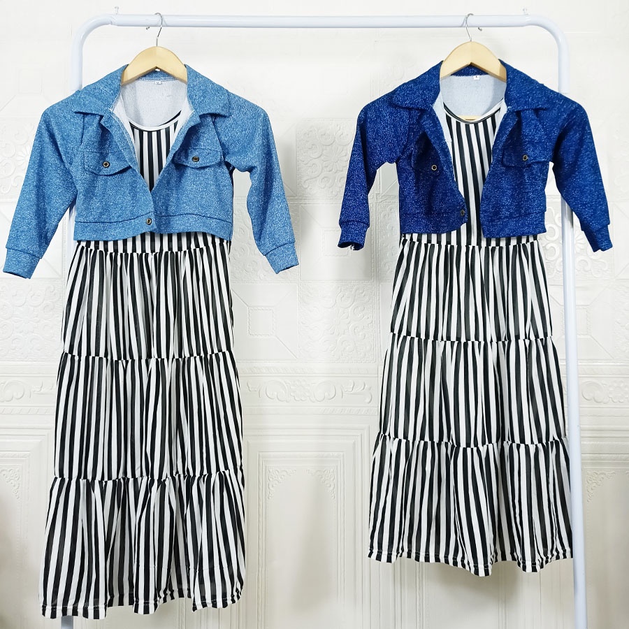 DRESS VANILA KIDS ROMPI DENIM INNER SALUR ANAK 2-12tahun CARLINA