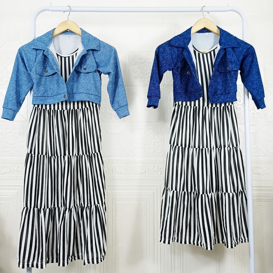 DRESS VANILA KIDS ROMPI DENIM INNER SALUR ANAK 2-12tahun GL FASHION