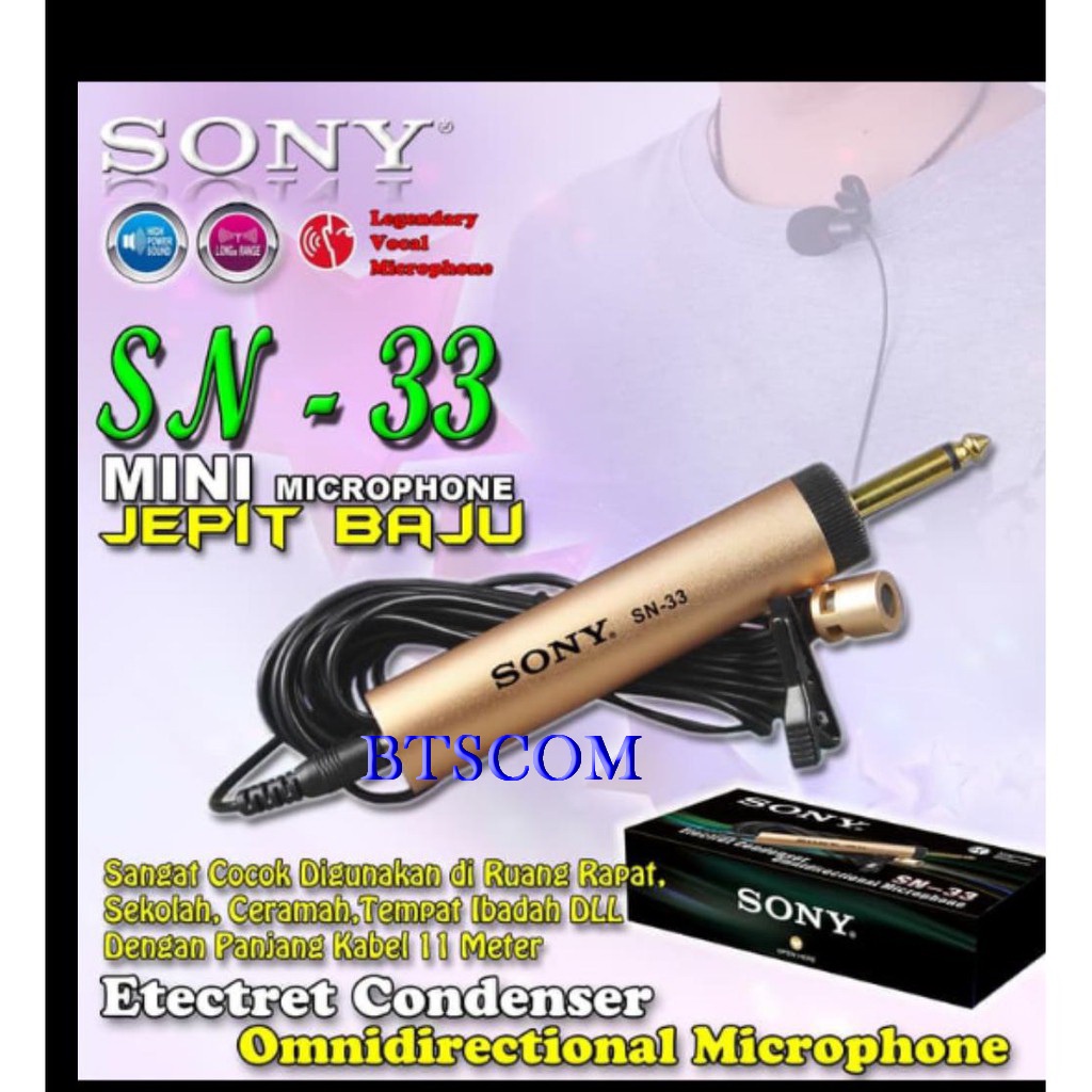 Mic jepit kabel sony SN33