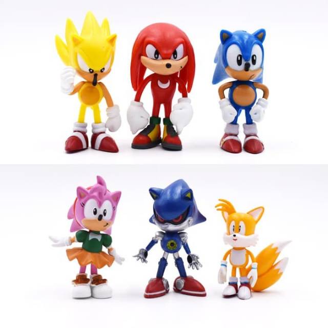 6pcs Set Sonic The Hedgehog Figures Sonic Shadow Tails Characters - shadow the hedgehog pack roblox