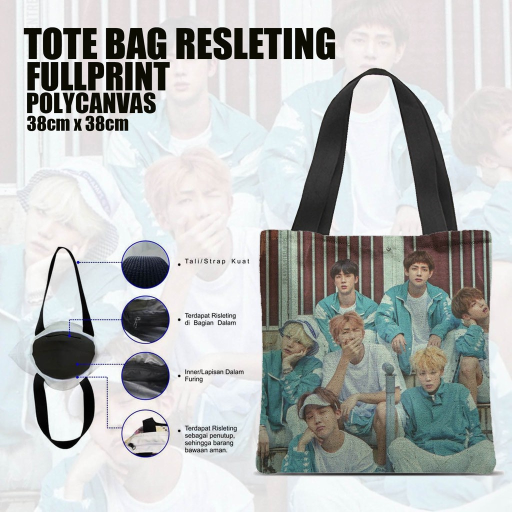 Tas / Tote Bag Polycanvas Full Print Resleting - BTS.01