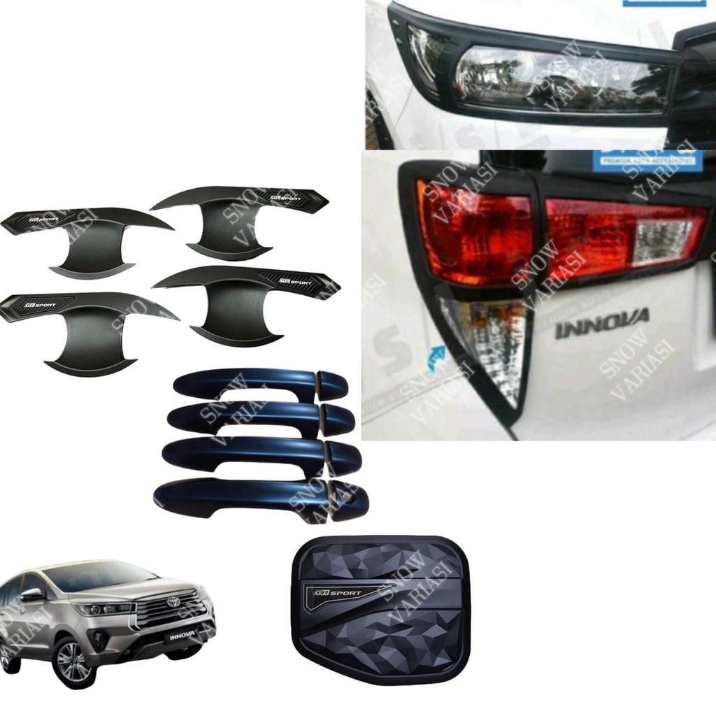 Paket Garnish Depan Belakang Outer Handle Tank Cover All New Innova 2016 2021 GR Sport Hitam