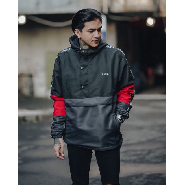 JAKET PRIA-JAKET CAGOULE PRIA MURAH-JAKET SALVIO HEXIA-JAKET ORIGINAL-JAKET DISTRO-JAKET PARASIT-HITAM ABU TUA SLVX