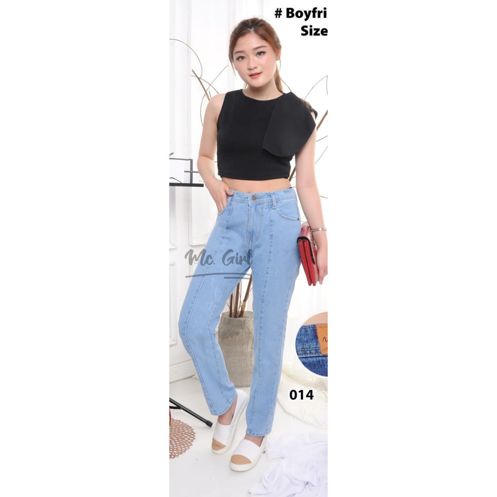 MC girl - Celana Jeans Boyfriend Garis / Celana Boyfriend / Celana Jeans Kulot / Celana Lepis