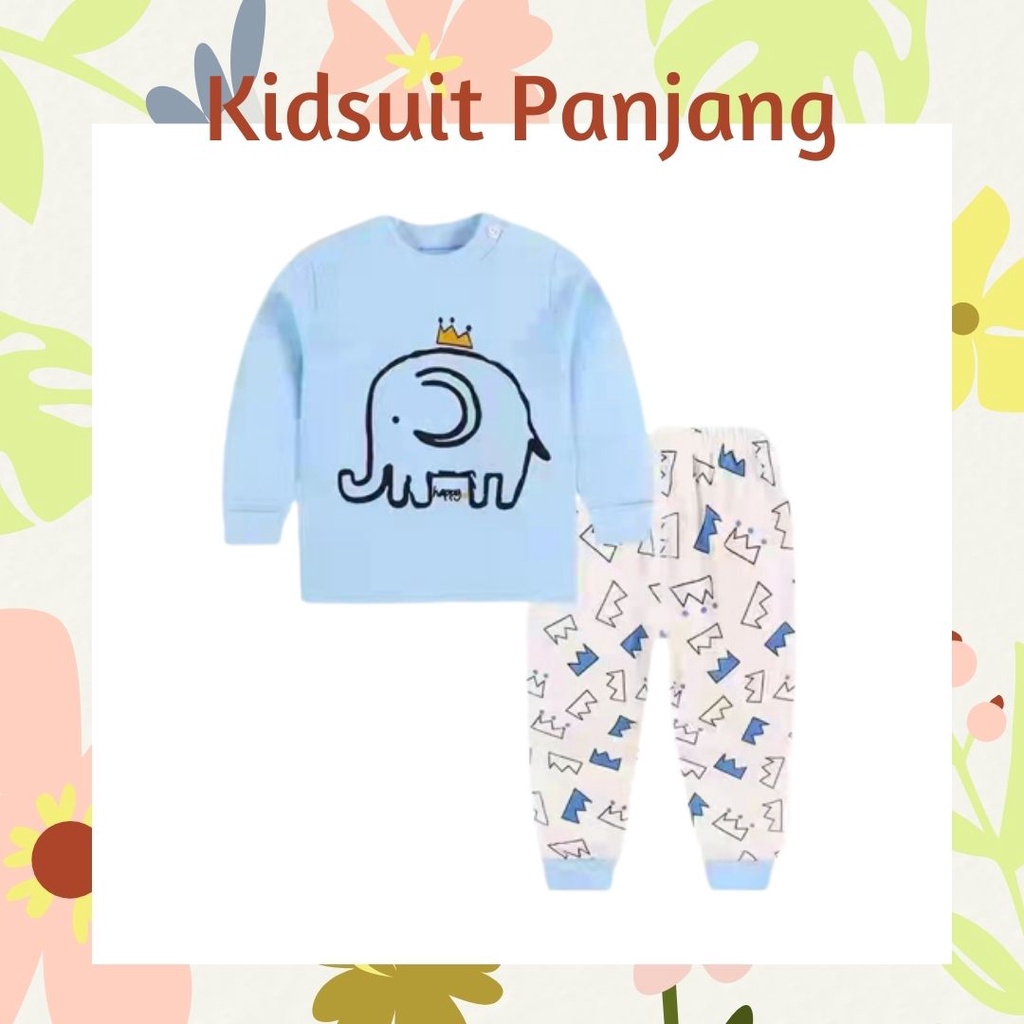 Plazababyku KIDS SUIT PANJANG H5 Setelan Anak Bahan Kaos Lengan + Celana Berkualitas Import NEW4