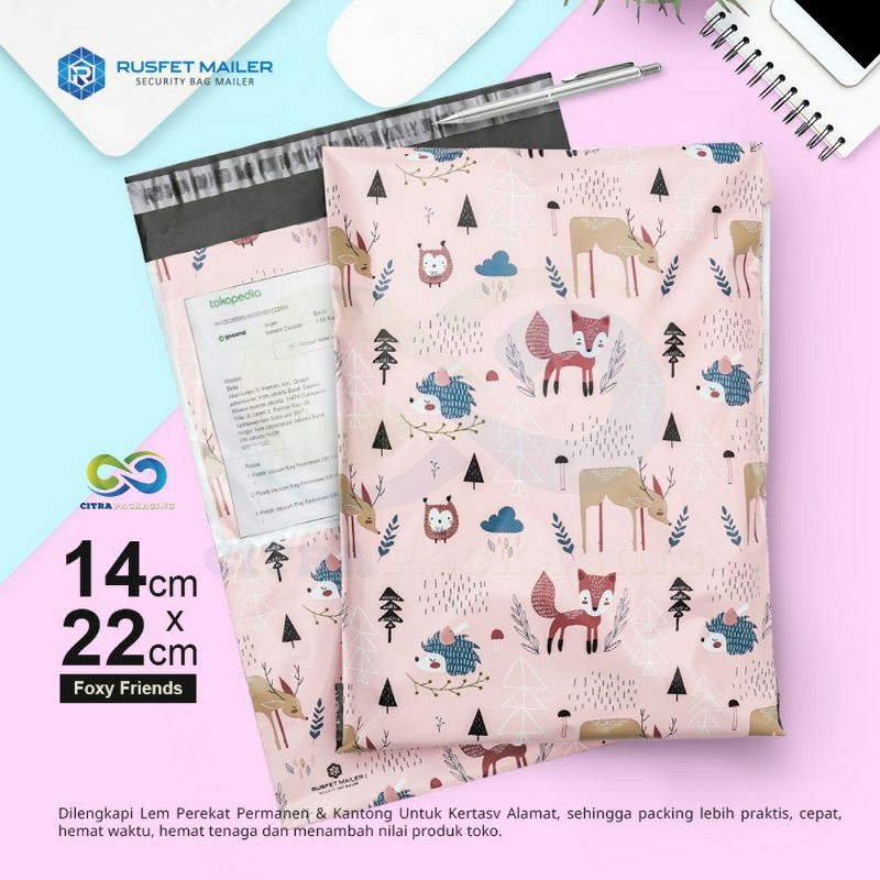 

Termurah! PLASTIK PACKING POLYMAILER 14 X 22cm FOX N DEER - RUSFET - onlin shop - SATUAN