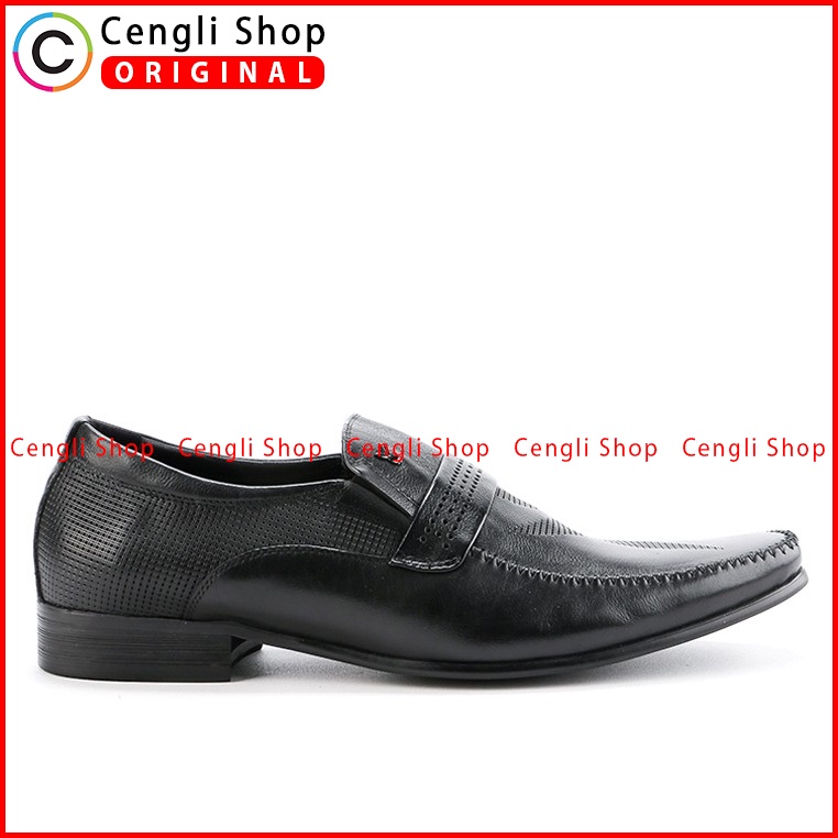 SEPATU PLAYBOY ORIGINAL PANTOFEL KULIT FORMAL PRIA TERBARU HITAM PL09