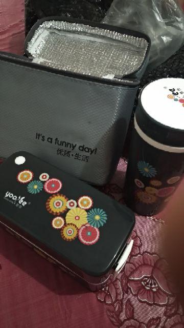 Lunch Box Yooyee 596 Set 910ml Pink