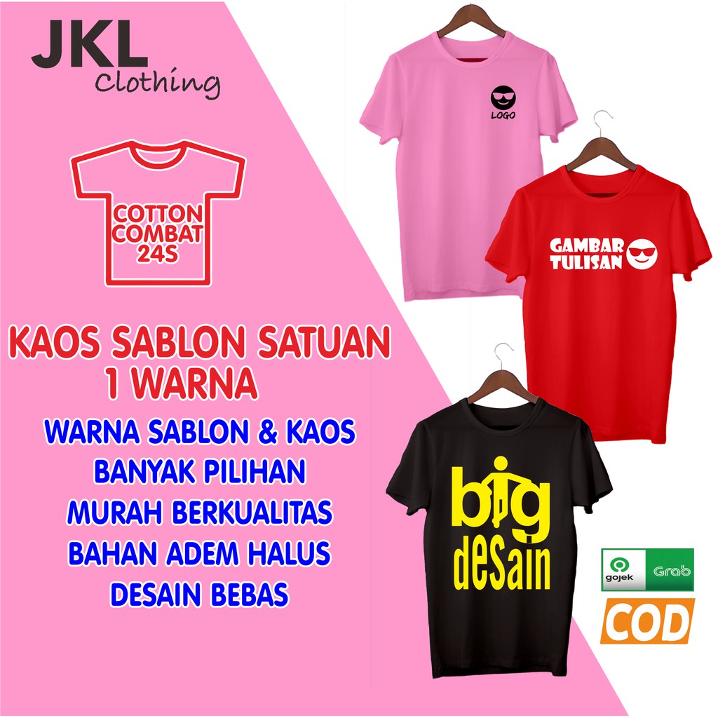  custom kaos satuan  sablon kaos  pendek satuan  lusinan 