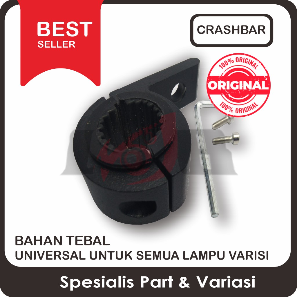 CrashBar Besi Bracket Lampu Sorot Led Breket Klem Stang / Shockbreaker