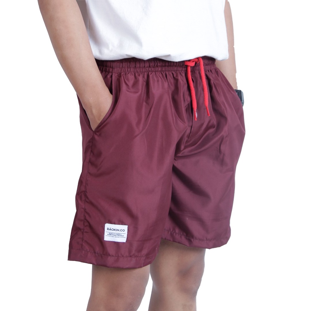 Raokin Celana Pendek Pria Boardshort Distro Maroon