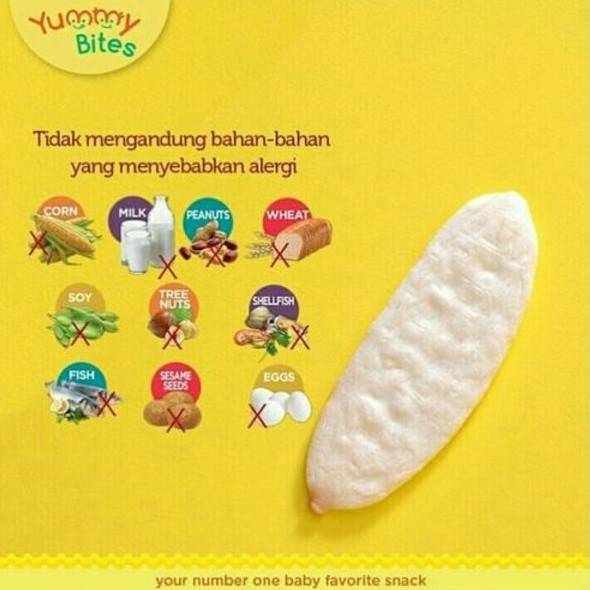 Yummy Bites Baby Rice Crackers 50gr - Snack / Biskuit Bayi 50 gr