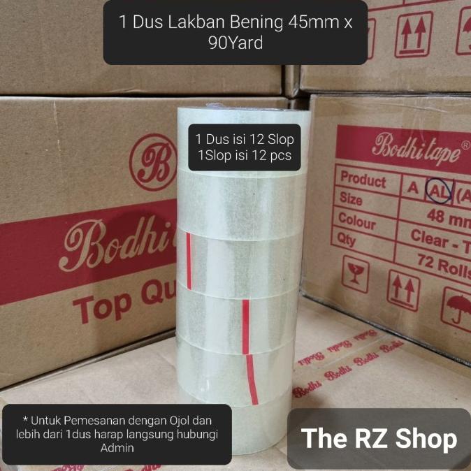 

Lakban Bening 45mm x 90Yard per dus, 1Dus Lakban Bening 90Yard