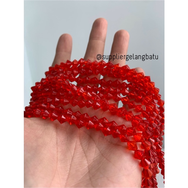 kristal BICONE AUSTRIA MERAH 6mm diamond belimbing craft GELANG KALUNG