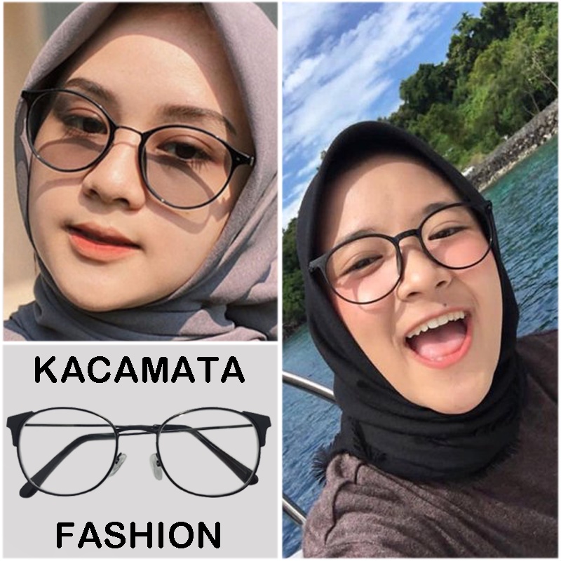 BARU! Kacamata Normal Gaya Fashion Wanita Pria Unisex Lensa Transparan Kaca mata Gaya Kacamata Oval Hitam Korean Gaya Frame Oval