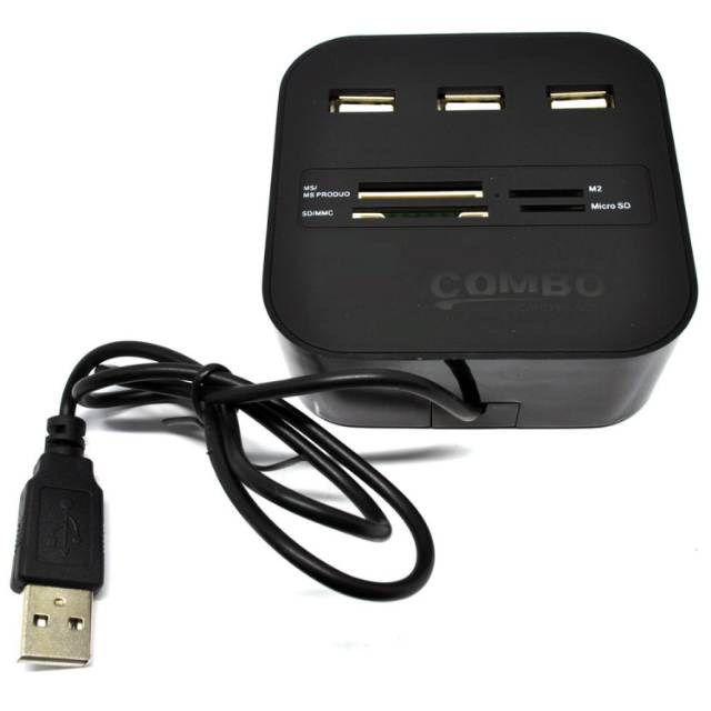 Combo Multi Card Reader + 3 USB HUB 2.0 Splitter