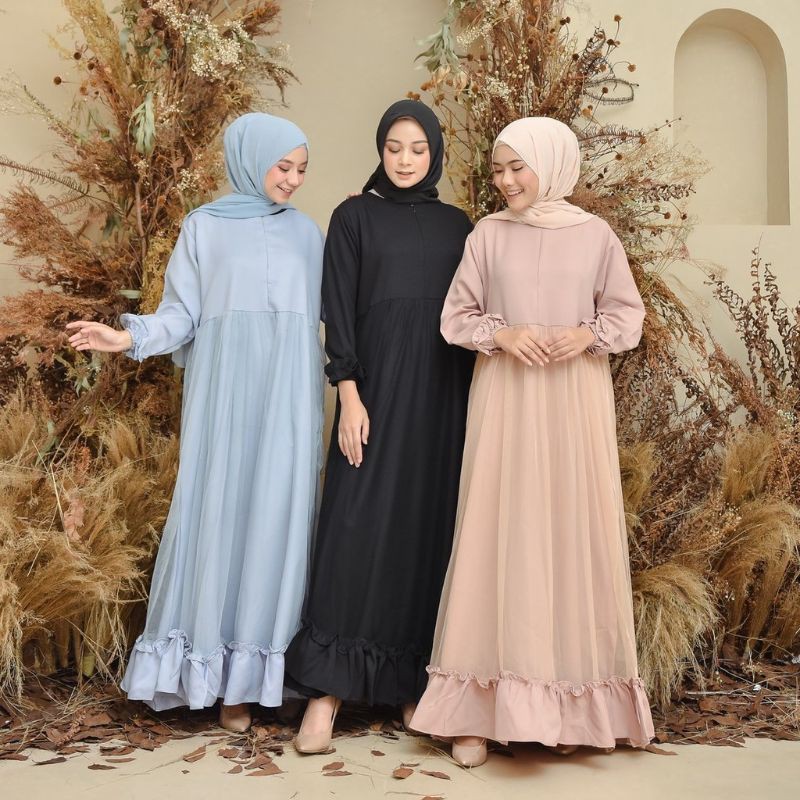 Gamis Polos Moscrepe Mewah Terbaru 2021 Simpel Kekinian