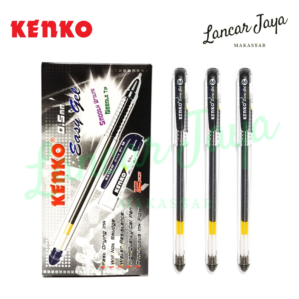 

[1 BOX / 12 PCS] Pulpen Pen KENKO Gel Pen Easy Gel 0.5mm