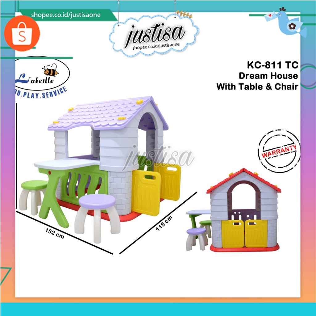 Promo !! Promo! Labeille ID Mainan Rumah-Rumahan Anak BERGARANSI Dream House with Table &amp; Chair Set KC-811 TC