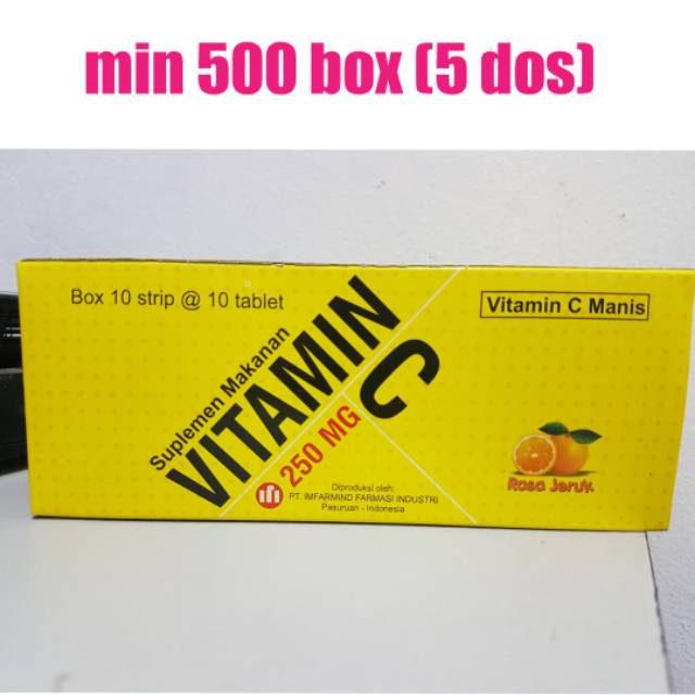 Vitamin C 250 mg/tablet kemasan strip PT IFI