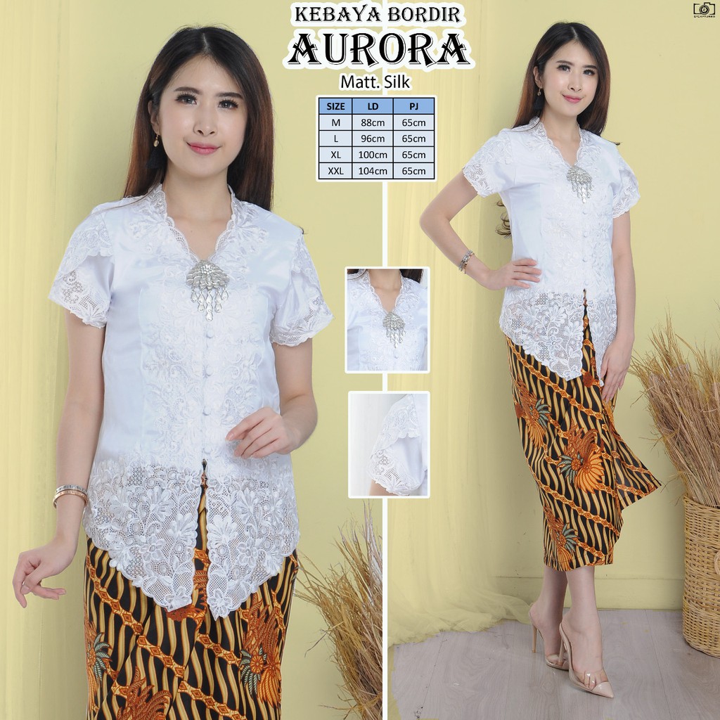 Import Kebaya Modern Tulip Bahan Silky Korea Renda