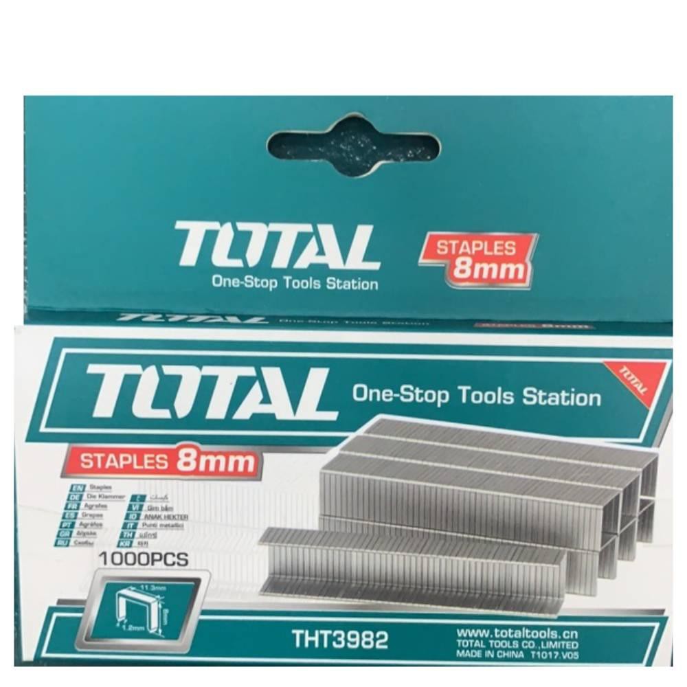 

TOTAL TOOLS ISI STAPLES THT-3982 UKURAN 8 MM LEBAR 1.2 MM ISI 1000 PCS ORIGINAL