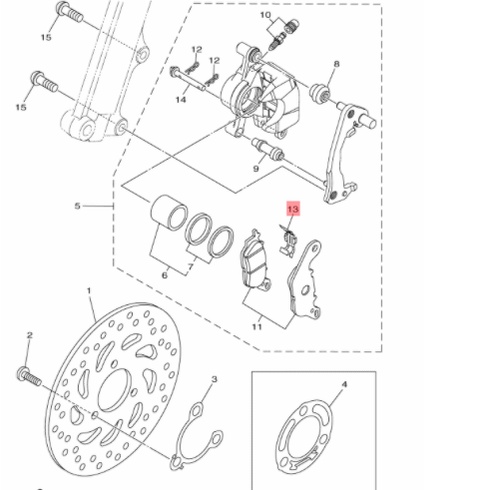 PLAT KALENG BESI SUPORT SPRING PAD KALIPER REM DEPAN NMAX N MAX AEROX 155 LEXI FREE GO FREEGO MIO M3 S Z SOUL GT FINO XRIDE X RIDE GEAR 125 FAZZIO - MX KING JUPITER Z1 VEGA FORCE FI ORIGINAL YGP 2BM-F5919-00