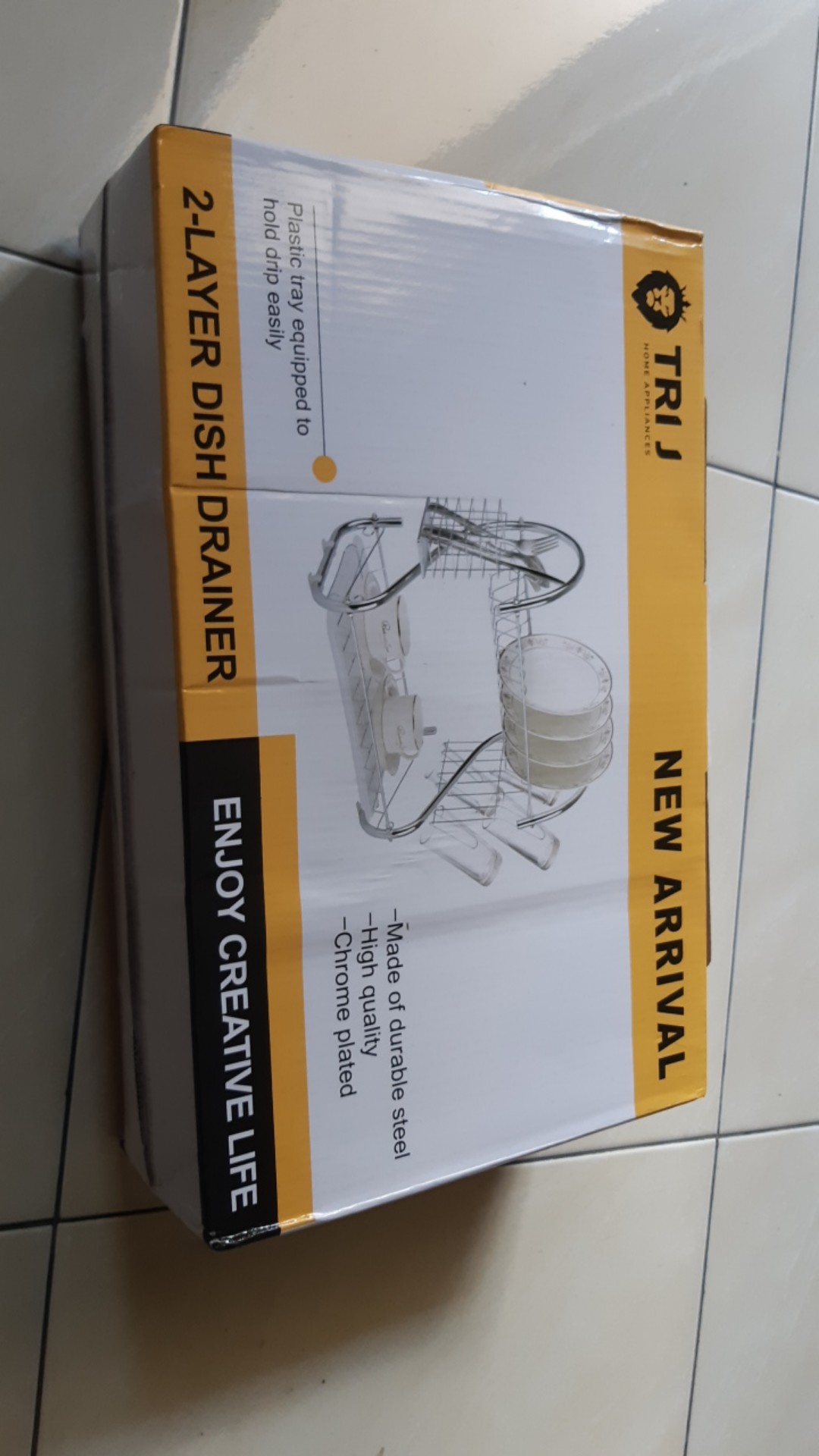 Rak Piring Stainless Minimalis 2 Susun Tingkat Peralatan Dapur Bahan Kuat