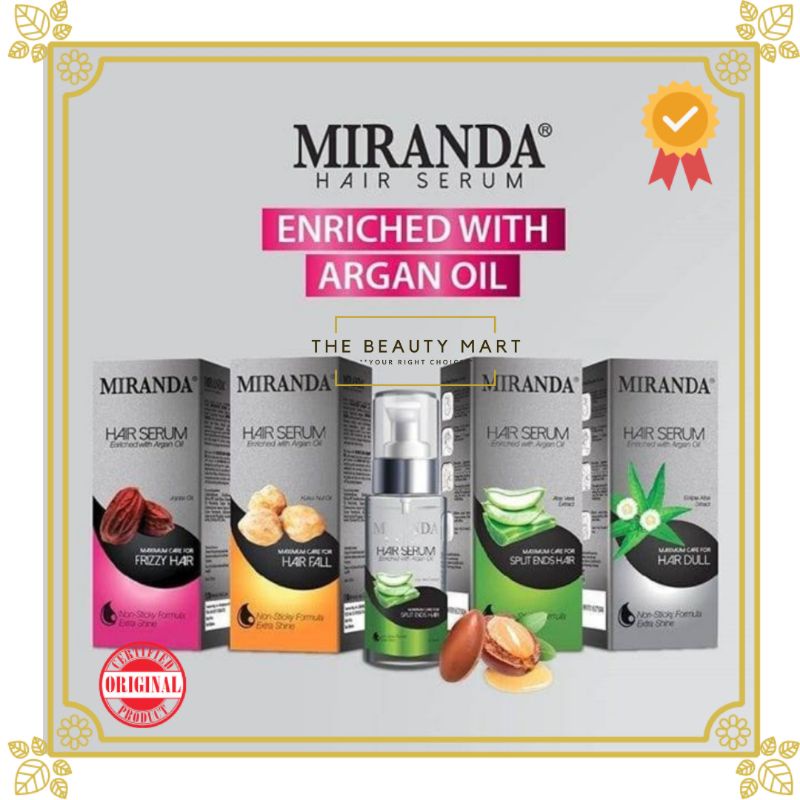 Miranda Hair Serum (Serum Rambut) 100ml - Eclipta Alba - Kukui Nut - Jojoba Oil - Aloe