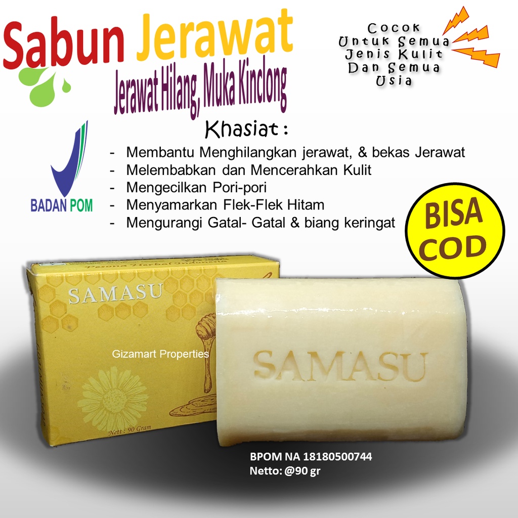 (COD) Sabun SAMASU Penghilang Jerawat dan Menghilangkan Bekas Jerawat, Sabun Mencerahkan Kulit
