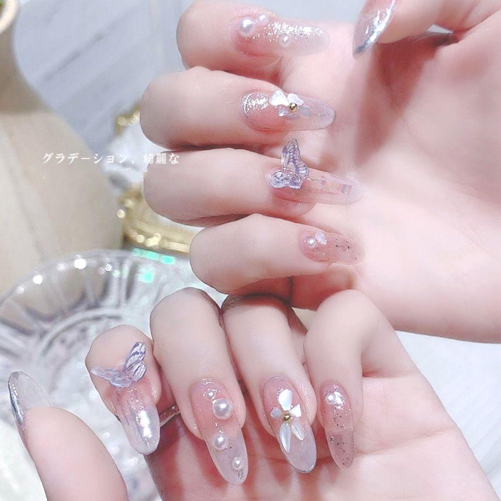 Mxbeauty Butterfly Nail Art Perhiasan Akrilik Mini Butterfly Charm INS Gaya DIY Hiasan