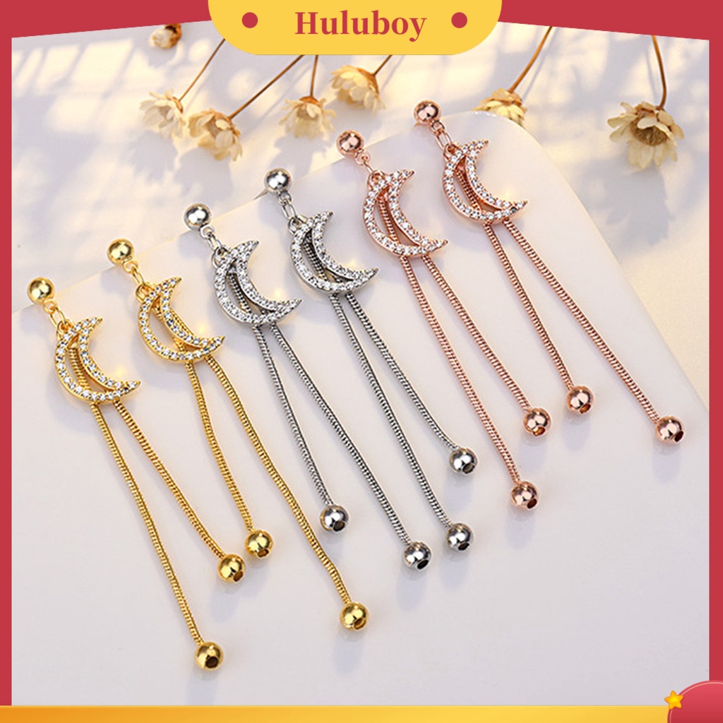 Hu Hu Hu Hu Hu Alat Bantu Pasang Kacamata♡ 1 Pasang Anting Stud Rumbai Berlian Imitasi Anti Gores Untuk Perlengkapan Dress