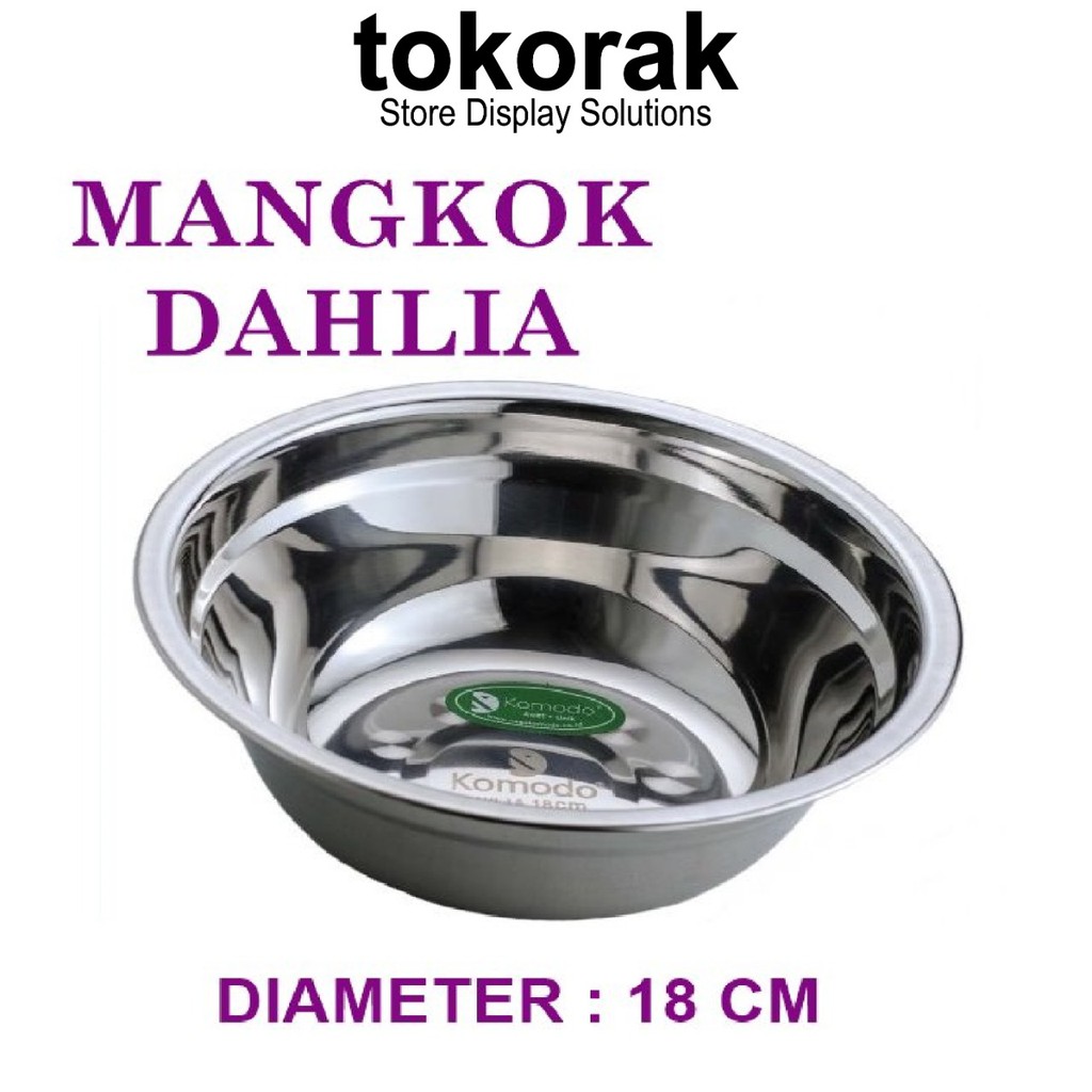 MANGKOK STAINLESS DAHLIA 18 CM KOMODO - BASKOM KOBOKAN - WADAH KUAH