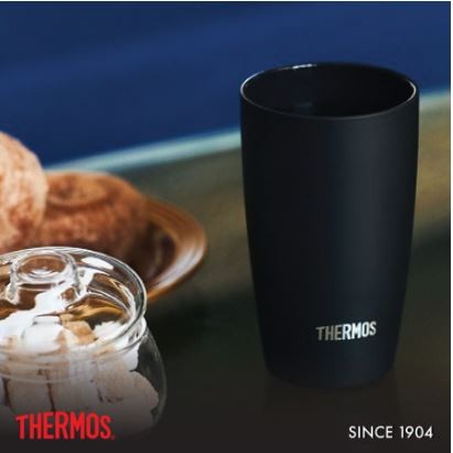 Thermos Vacuum Insulated Tumbler Glass Gelas Tahan Panas Dingin 420ml JDM-420-BK ORI