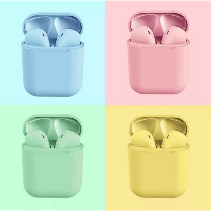 Headset Wireless Macaroon - DIJAMIN NYALA LOLOS QC / Headset Bluetooth Macaroon TWS i12 Inpods Handsfree Bluetooth Earphone-5