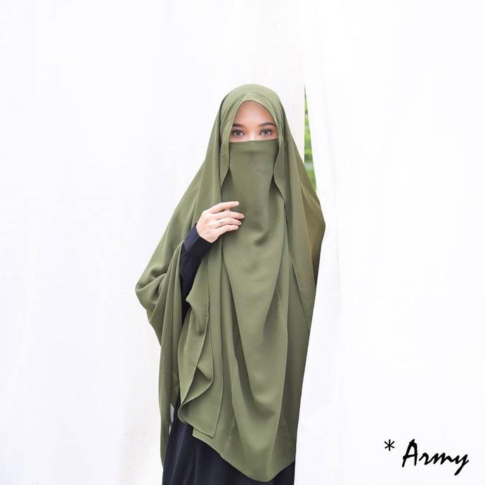 Hijab Jilbab Instan Khimar Syari Cadar Tali Siti Khadijah Niqab Jumbo