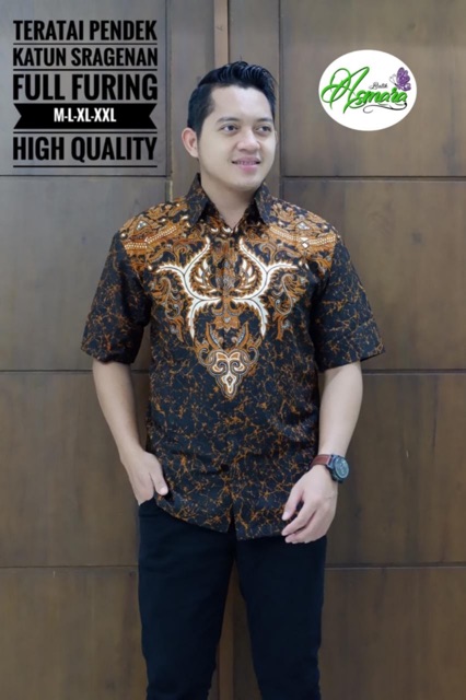 Batik Cowok TERATAI Full Furing Katun Halus Sragenan Ori Solo