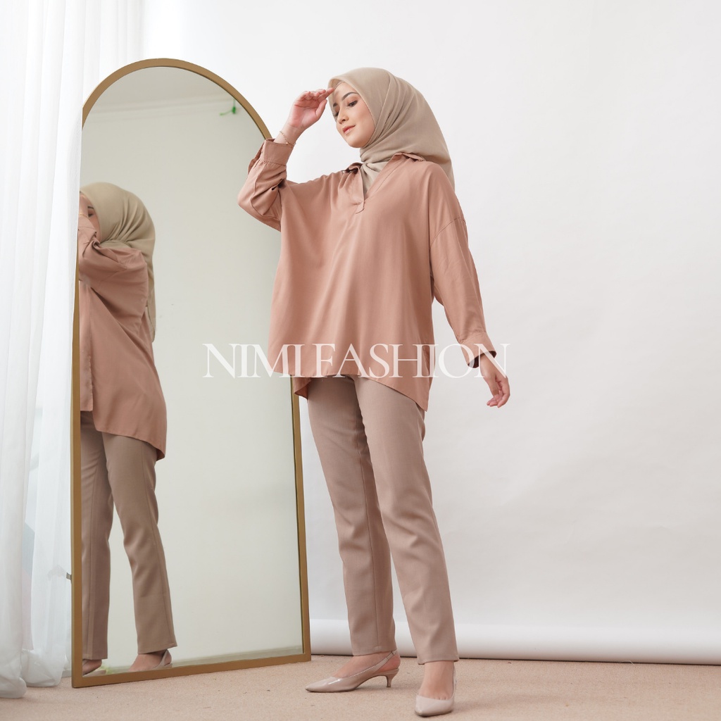 Blouse Oversize Nadine Blouse Wanita Muslim Premium Atasan Uniqlo Oversize Wanita