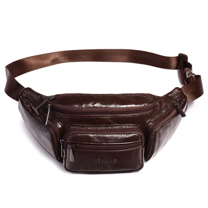 WAISTBAG PRIA DAN WANITA WAISTBAG UNISEX COKLAT DAN HITAM TAS PINGGANG