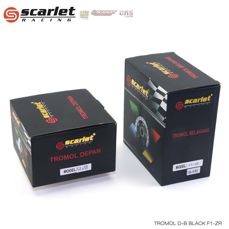 Scarlet Racing - Tromol Trombol Hub Depan Belakang Black Chrome F1ZR , FIZR , FORCE1