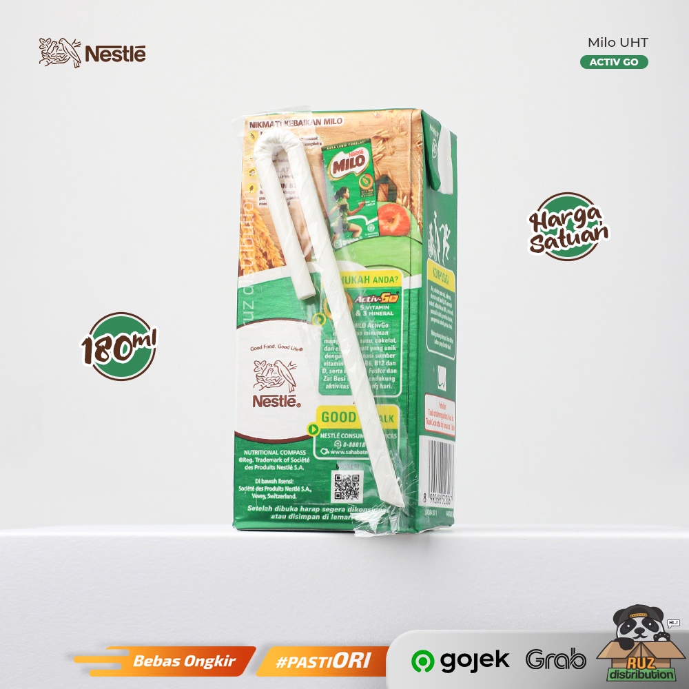 MILO UHT Activ Go 180ml Satuan - Susu Milo 180ml